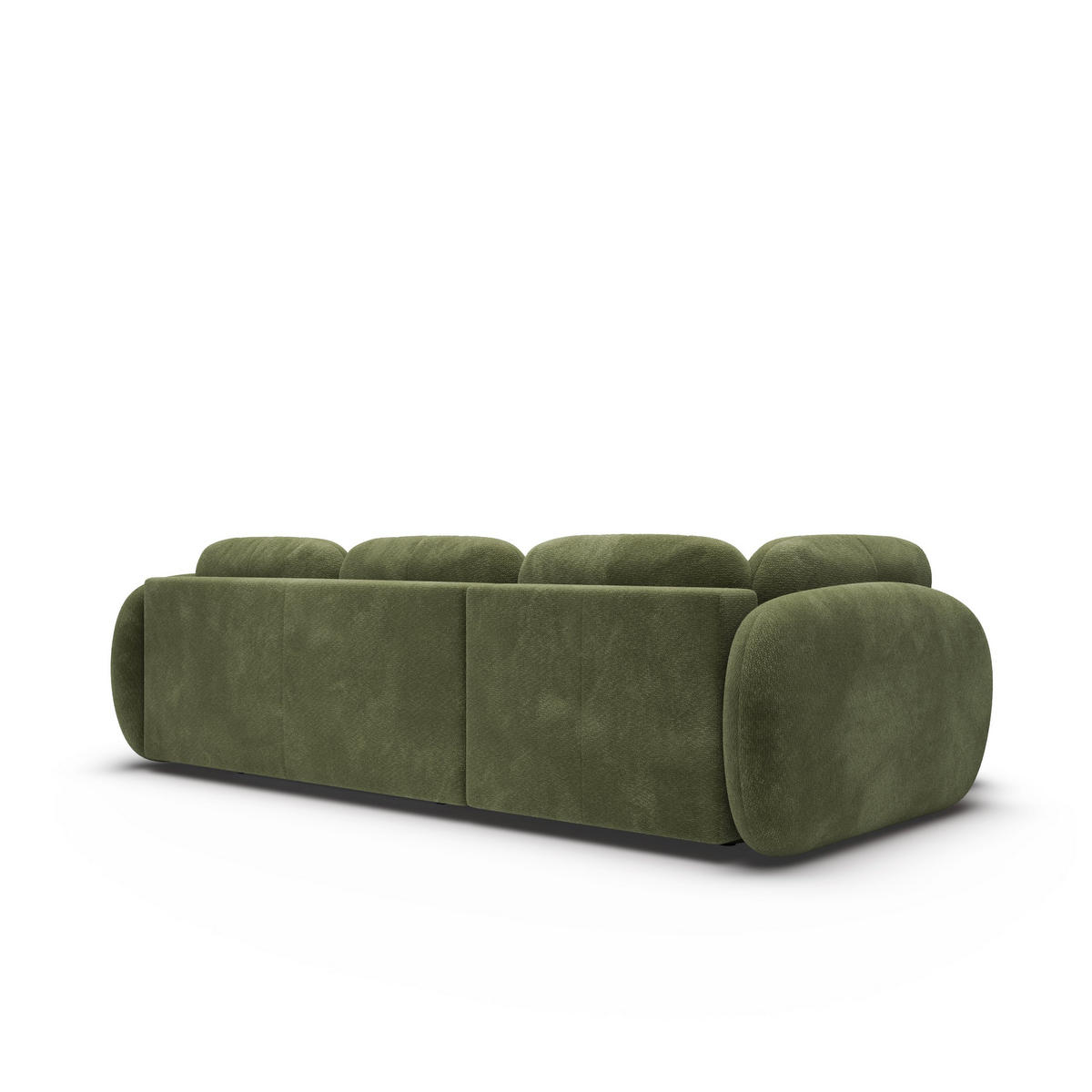 ECKSOFA AMICO II L-S Grün Geflochtener Stoff mit Schlaffunktion - Grün, Holz (289/190cm) - MASSENO