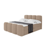BOXBETT mit Matratze H4 und Lattenrost - NINA-Z - 120x200 cm - Dunkelbeige - Cappuccino, Holzwerkstoff (120/200cm)