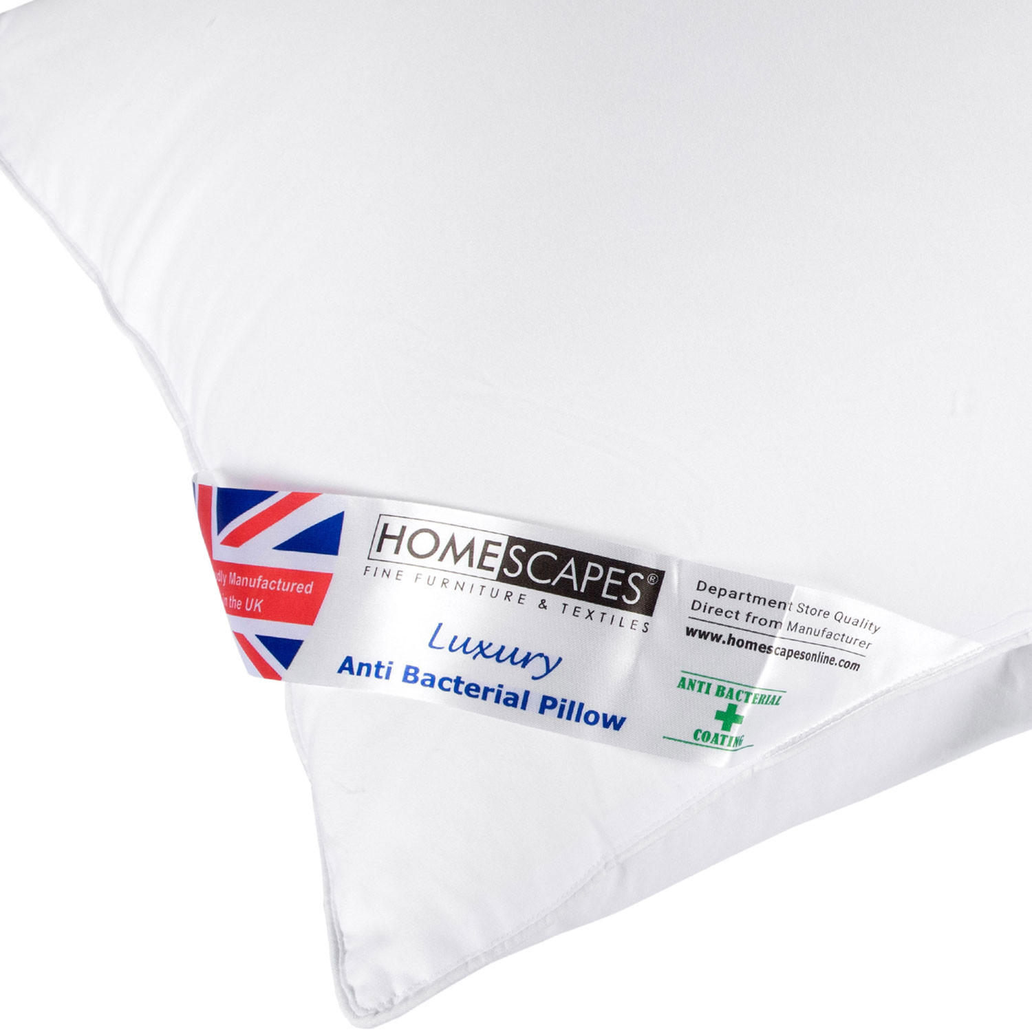 KOPFKISSEN extra prall, Super-Mikrofaser antibakteriell 48/74 cm - Weiß, Textil (48/74cm) - Homescapes