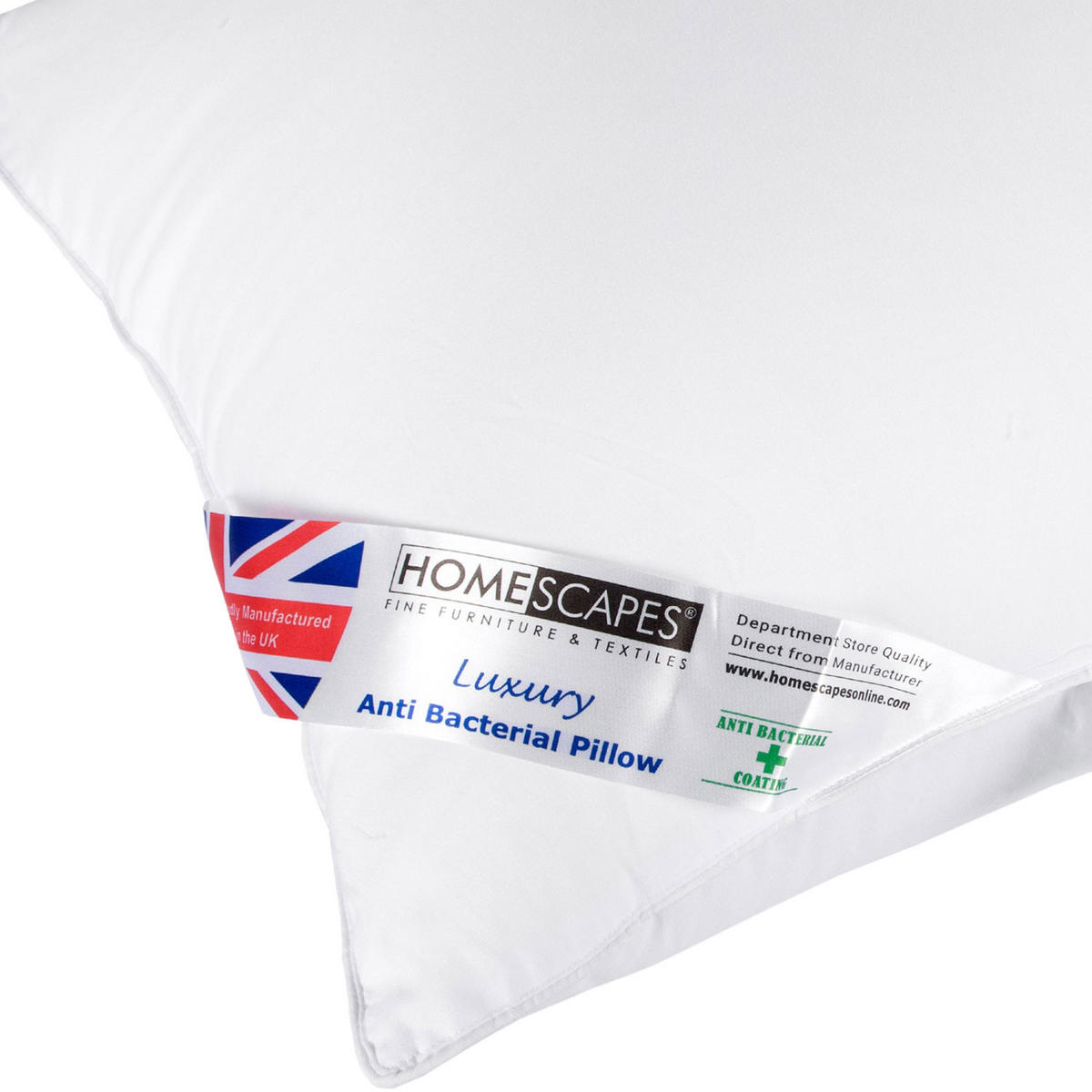 KOPFKISSEN extra prall, Super-Mikrofaser antibakteriell 48/74 cm - Weiß, Textil (48/74cm) - Homescapes