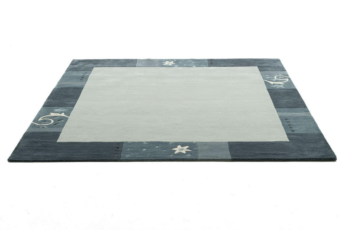 HANDTUFTTEPPICH Royal Ganges 200x200 cm - Silberfarben, Textil (200/200cm) - THEKO