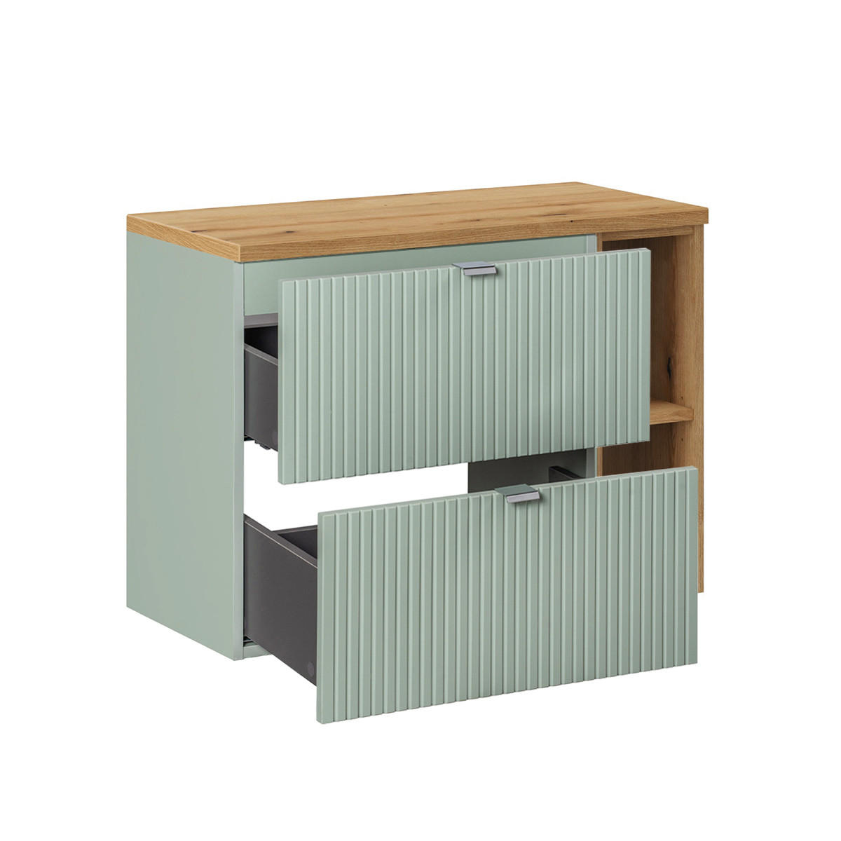 BADMÖBEL 80.4cm Jade 2er-Set Grün und Holz - Grün, Holzwerkstoff (80.4/59/40cm) - Petits-meubles