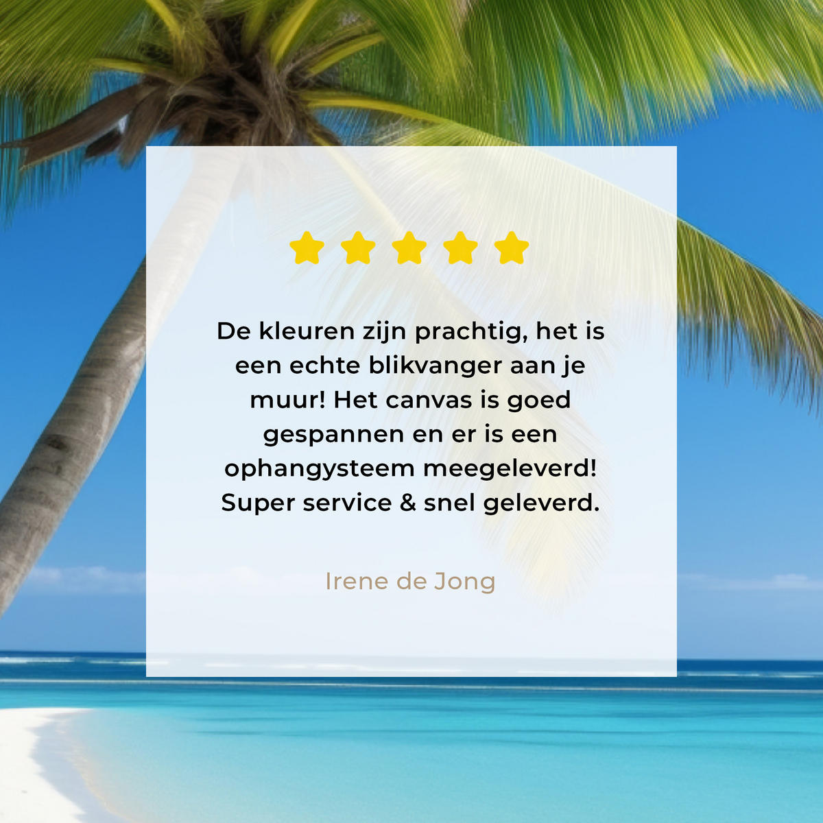 LEINWANDBILD Strand - Palme - Tropisch - Meer 40x60 cm - Grün, Textil (40/60cm) - MuchoWow