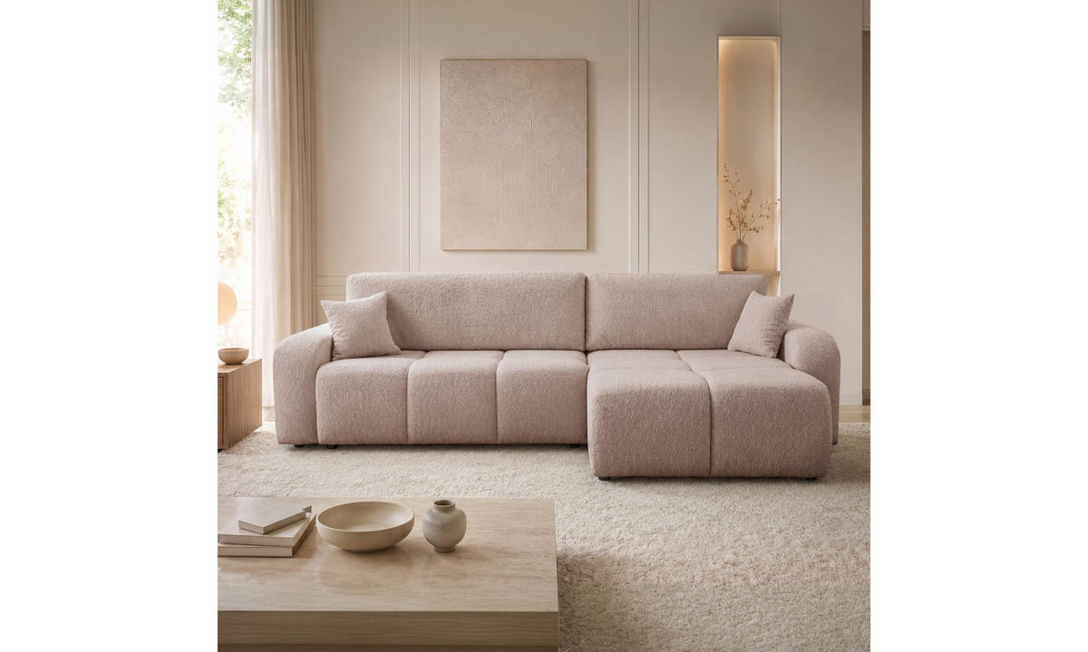 ECKSOFA MALIBU XL 275/150/87 cm Coral 45 - Altrosa, Textil (275/150cm) - Lookway