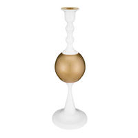 KERZENHALTER Metal sphere medium white-gold 37 cm - Goldfarben/Weiß, Metall (12/37/12cm) - Pip Studio
