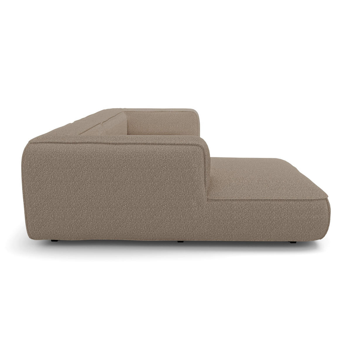 ECKSOFA (links) SOFIA Frottee Taupe 255cm - Taupe, Textil (255/166cm) - Premium Interiors