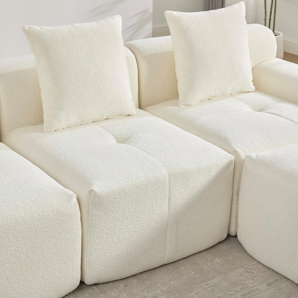 ECKSOFA 268/102/78 cm Beige aus Kordstoff modular ohne Montage - Beige, Textil (100/97cm) - OKWISH