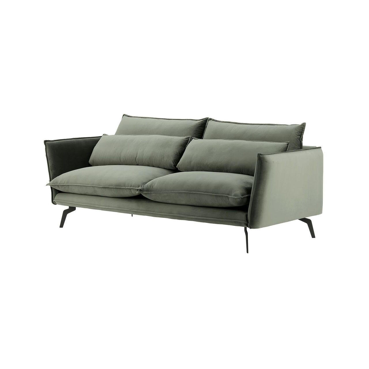 DREISITZER-SOFA Layla-Velluto 19 - Dunkelgrau, Holz/Textil (237/95/98cm)