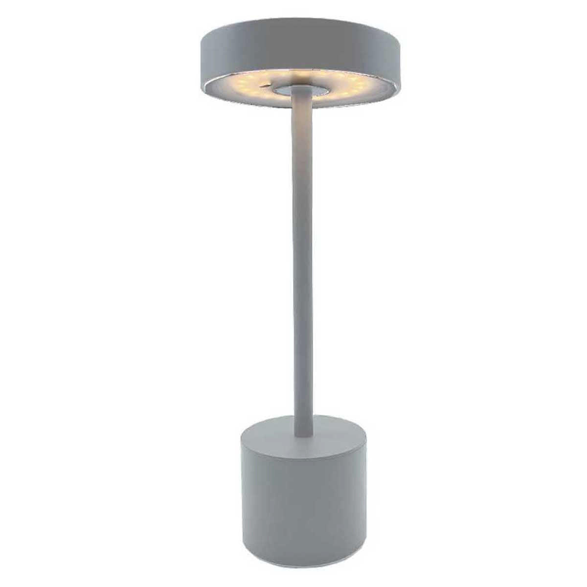 TOUCH-TISCHLAMPE ROBY grau - Grau, Metall (11.8/11.8/30cm) - Lumisky