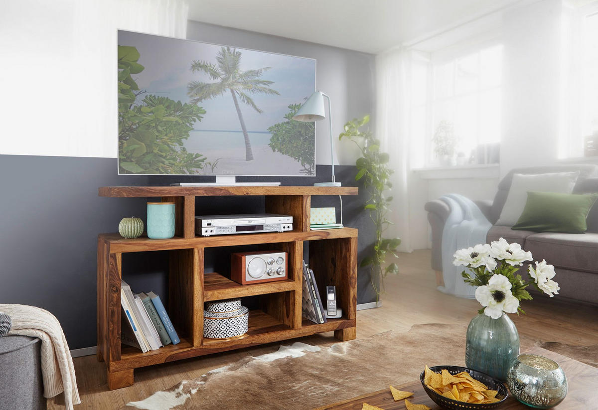 SIDEBOARD – Massivholz, 115x76x40 cm, Landhausstil, auch als TV-Kommode - Braun, Holz (115/76/40cm) - KADIMA DESIGN