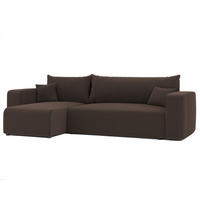 ECKSOFA Luna Mit Schlaffunktion - Braun, Holzwerkstoff/Textil (248/145cm) - Fun Möbel