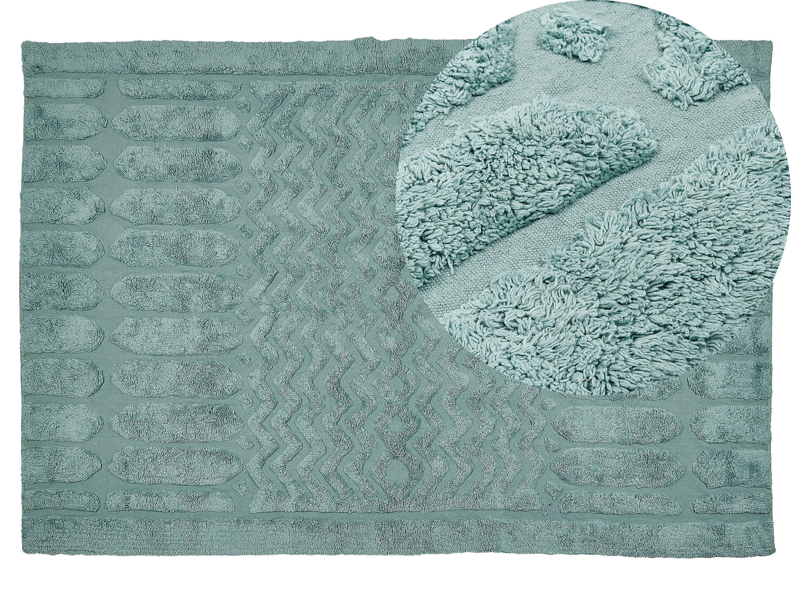 KURZFLOR-TEPPICH Sirnak 200/140 cm - Grün, Textil (140/200cm) - Beliani