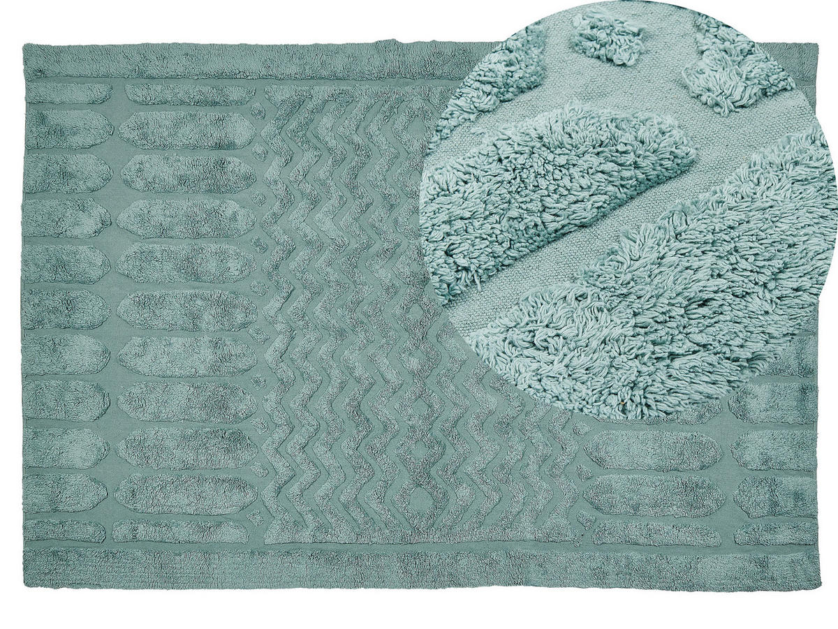 KURZFLOR-TEPPICH Sirnak 200/140 cm - Grün, Textil (140/200cm) - Beliani