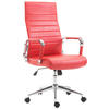 DREHSTUHL Lederlook rot - Chromfarben/Rot, Textil/Metall (58/105/66cm) - CLP