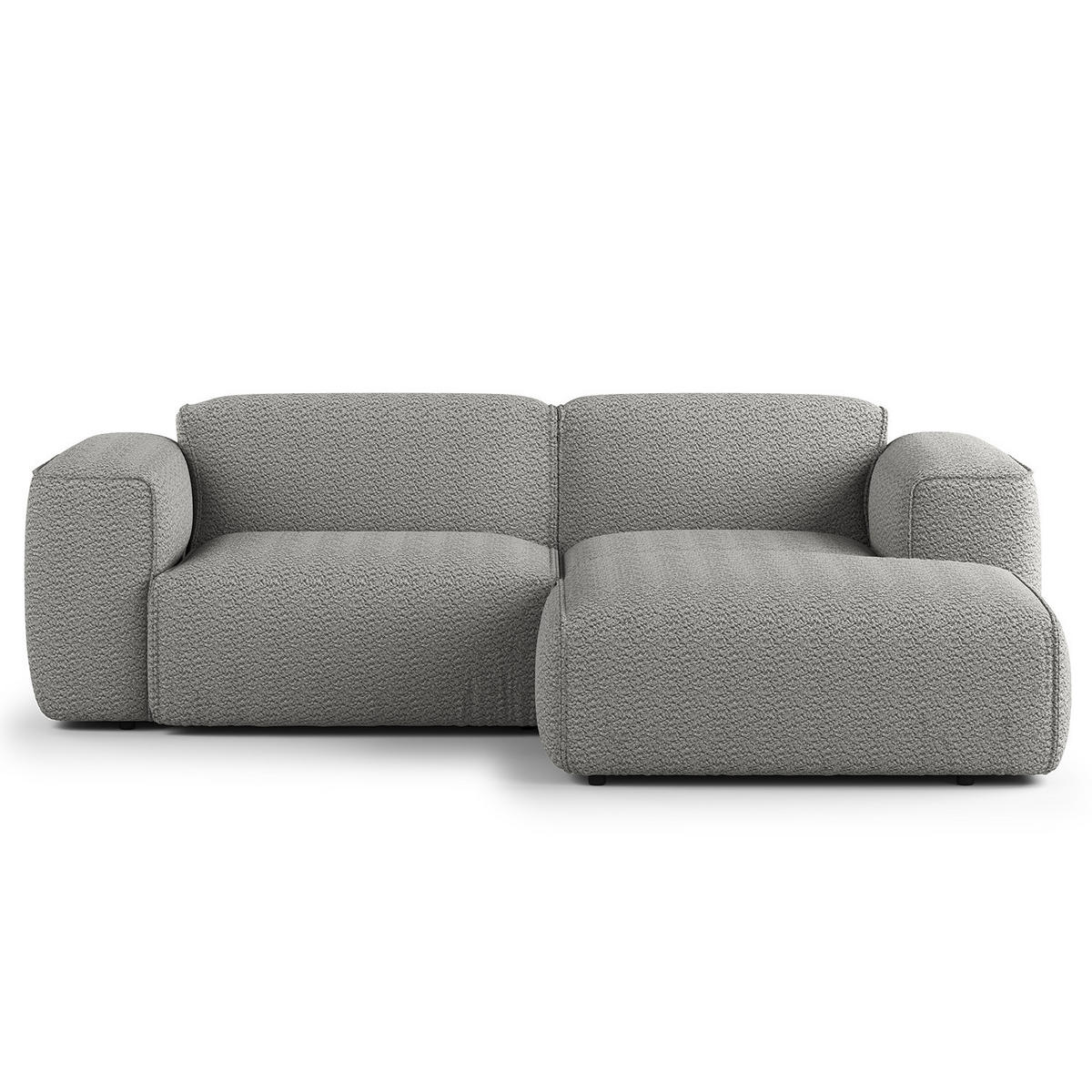 ECKSOFA mit XL-Longchair - Schwarz/Grau, Kunststoff/Textil (260/171cm) - home24
