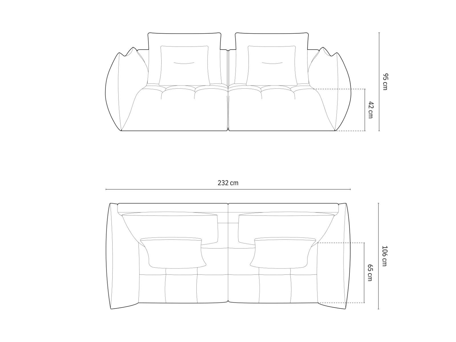 Thumbnail - Micadoni Sofa, Mokka, Textil, 3-Sitzer, 106x95x232 cm, Hergestellt in Europa, Oeko-Tex®, Wohnzimmer, Sofas & Couches, So...