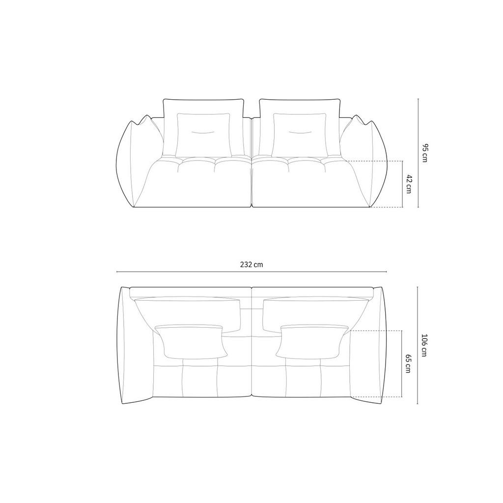 Thumbnail - Micadoni Sofa, Silber, Textil, 3-Sitzer, 106x95x232 cm, Hergestellt in Europa, Oeko-Tex®, Wohnzimmer, Sofas & Couches, S...