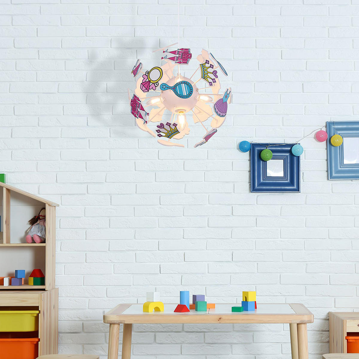 HÄNGELEUCHTE LURRA Kunststoff Bunt - Multicolor, Kunststoff (35/35/120cm) - Globo Lighting