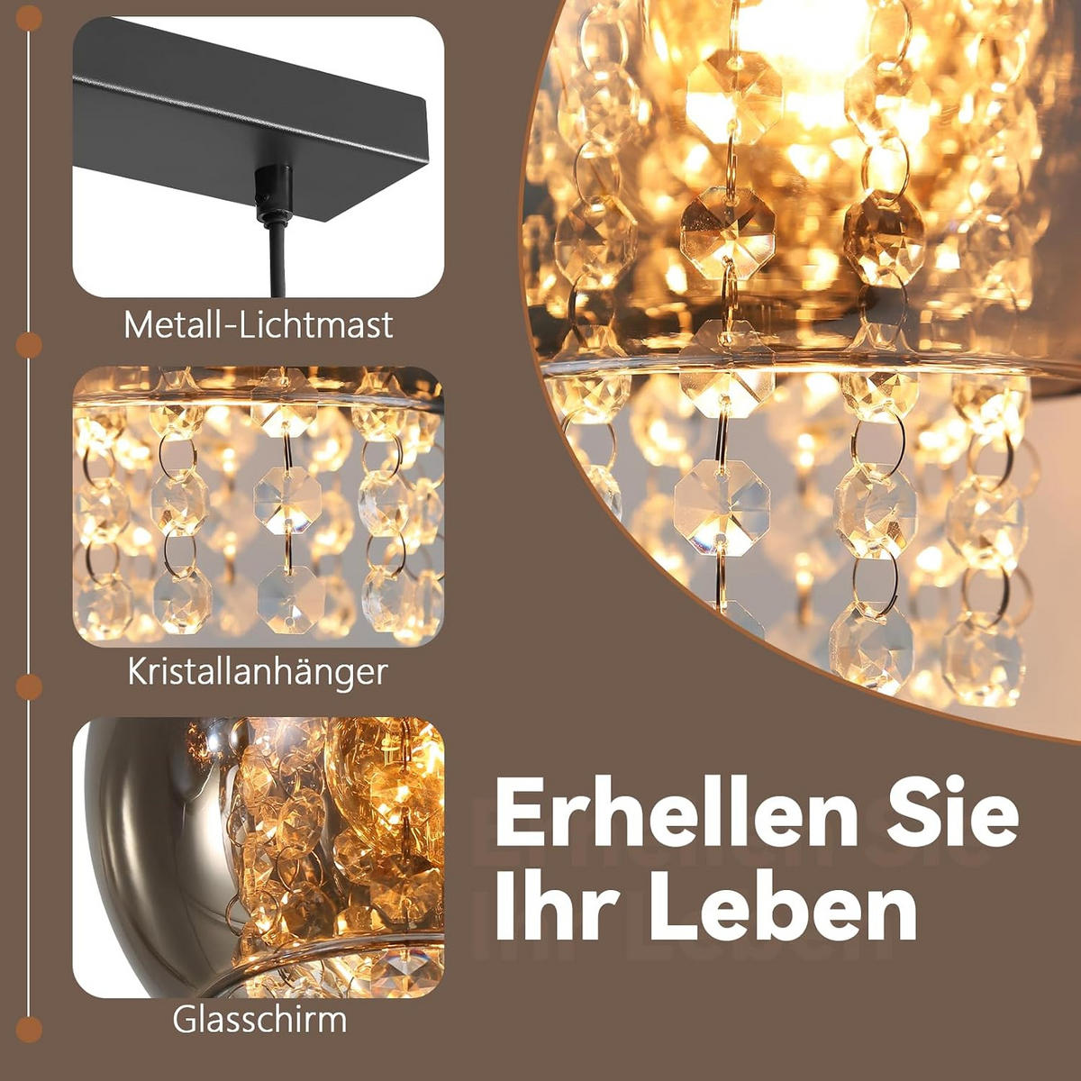 HÄNGELEUCHTE Zalef 65/15/175 cm - Schwarz, Metall (175/65/15cm) - ZMH