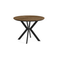 ESSTISCH EVO mit Felge - Wildeiche/Schwarz, Holzwerkstoff/Metall (90/90/76cm) - Meblini