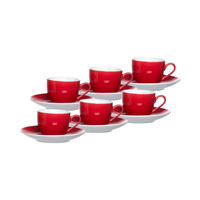 ESPRESSOTASSEN UND -UNTERTASSEN Doppio Rot 80 ml 6er Set - Rot, Keramik (12/7/12cm) - Ritzenhoff Breker