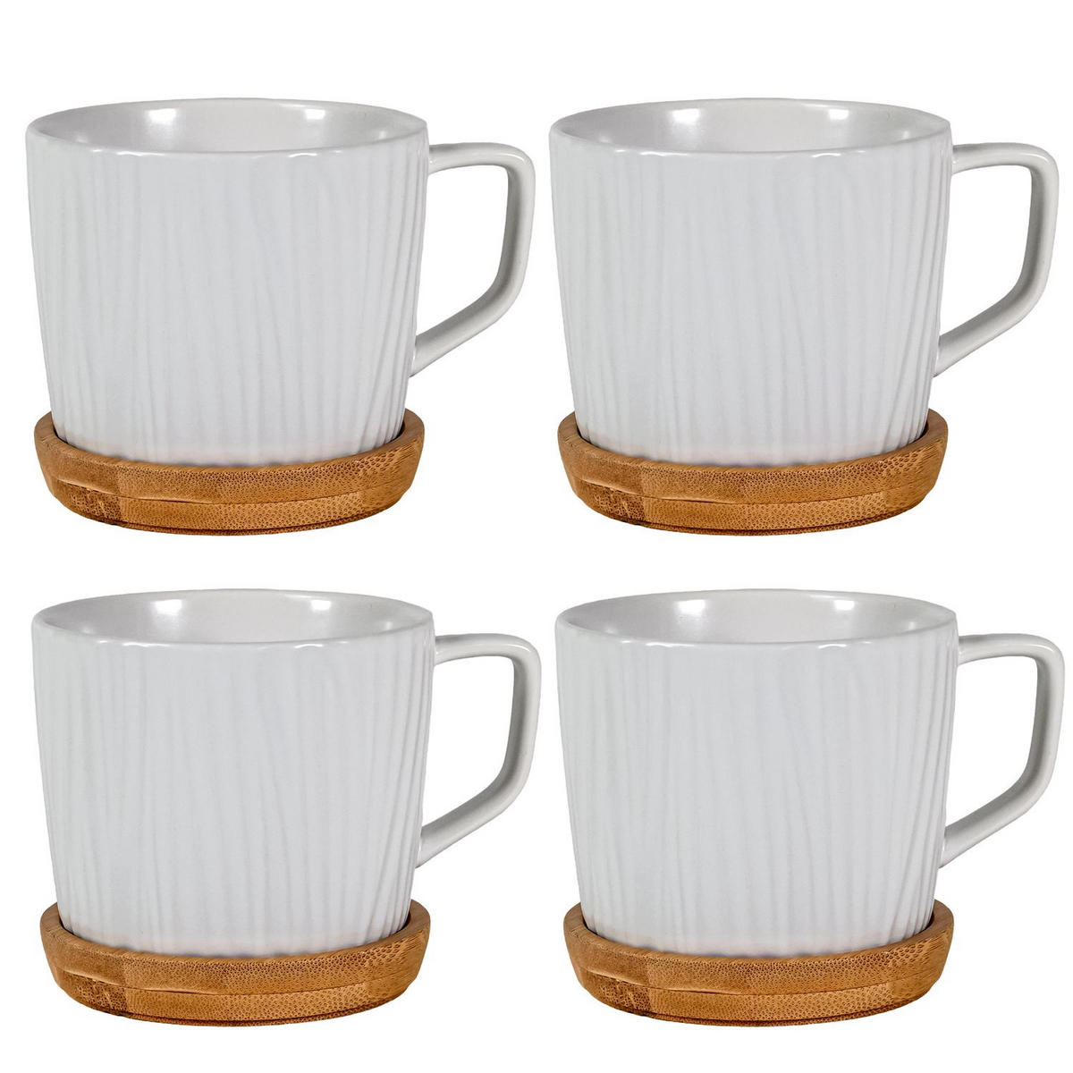 KAFFEETASSE TEETASSE (4er-Set) - Weiß, Keramik (8.8/8/36cm) - Intirilife