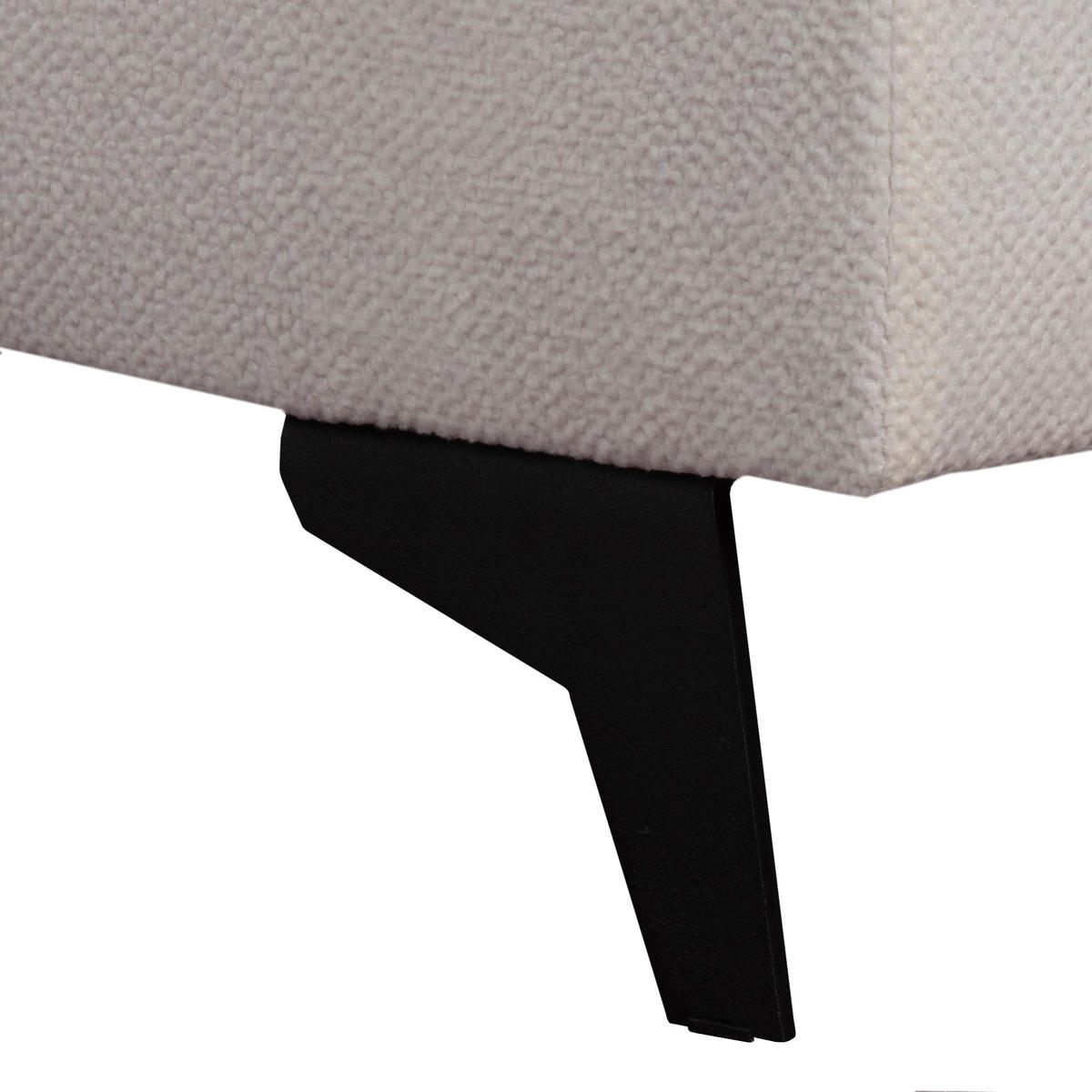 WOHNLANDSCHAFT VOLA Weiß Velours-Stoff mit Schlaffunktion - Weiß, Holz (348/105/199cm) - MASSENO