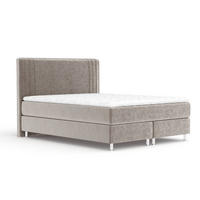 BOXSPRINGBETT Casone Taupe 160/200 cm mit Latex-Topper - Taupe/Silberfarben, Holz/Holzwerkstoff (160/200cm) - Maison de Reve