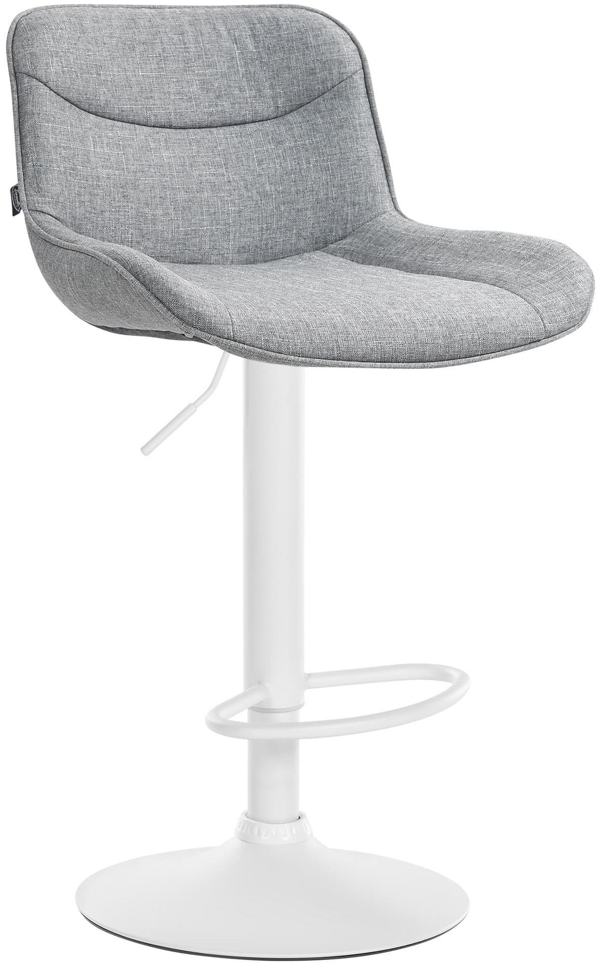 BARHOCKER Stoff grau - Weiß/Grau, Textil/Metall (49/85/51cm) - CLP