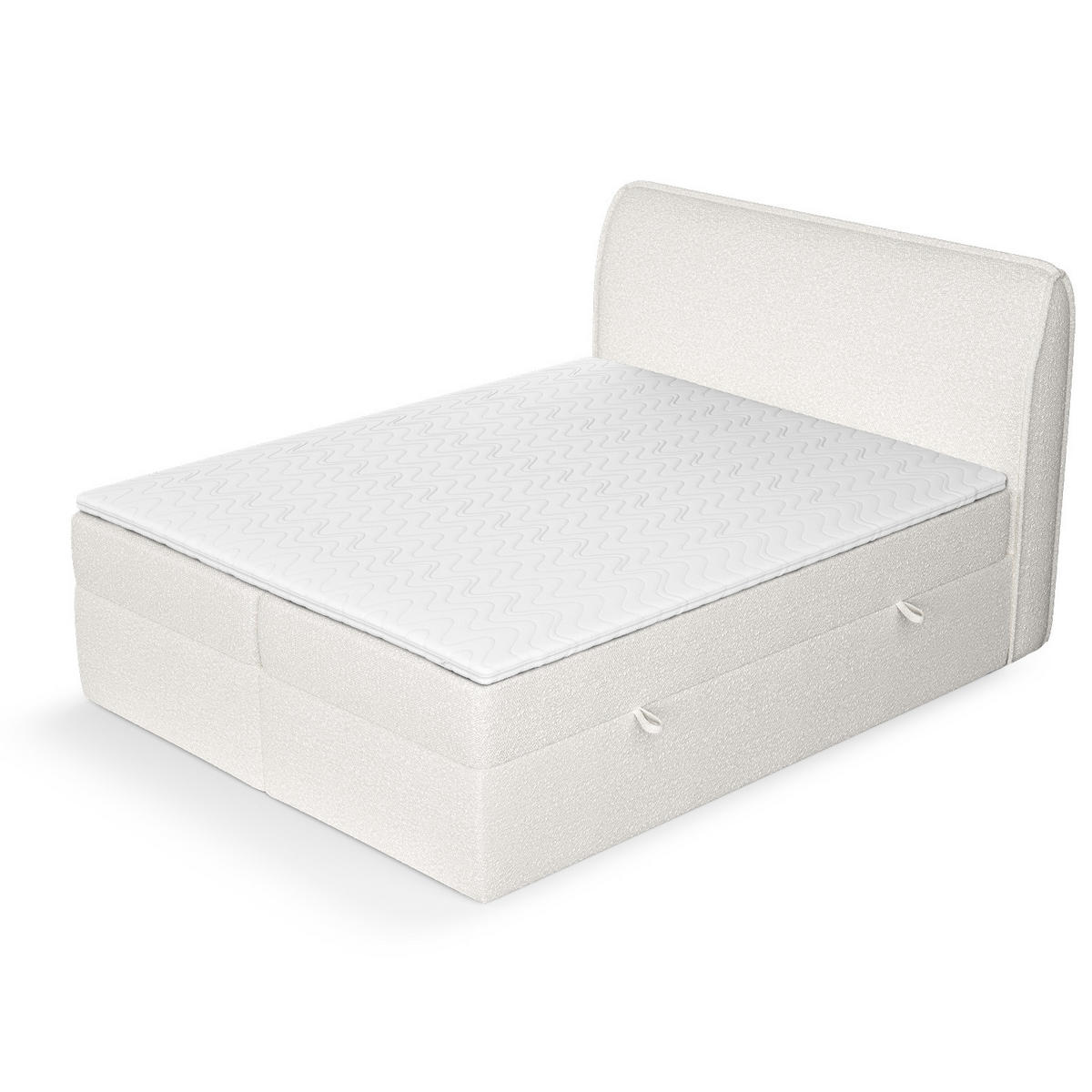 BOXBETT Organic Weiß 200/200 cm mit Bonellmatratze und Topper - Schwarz/Weiß, Holz/Holzwerkstoff (200/200cm) - Maison de Reve