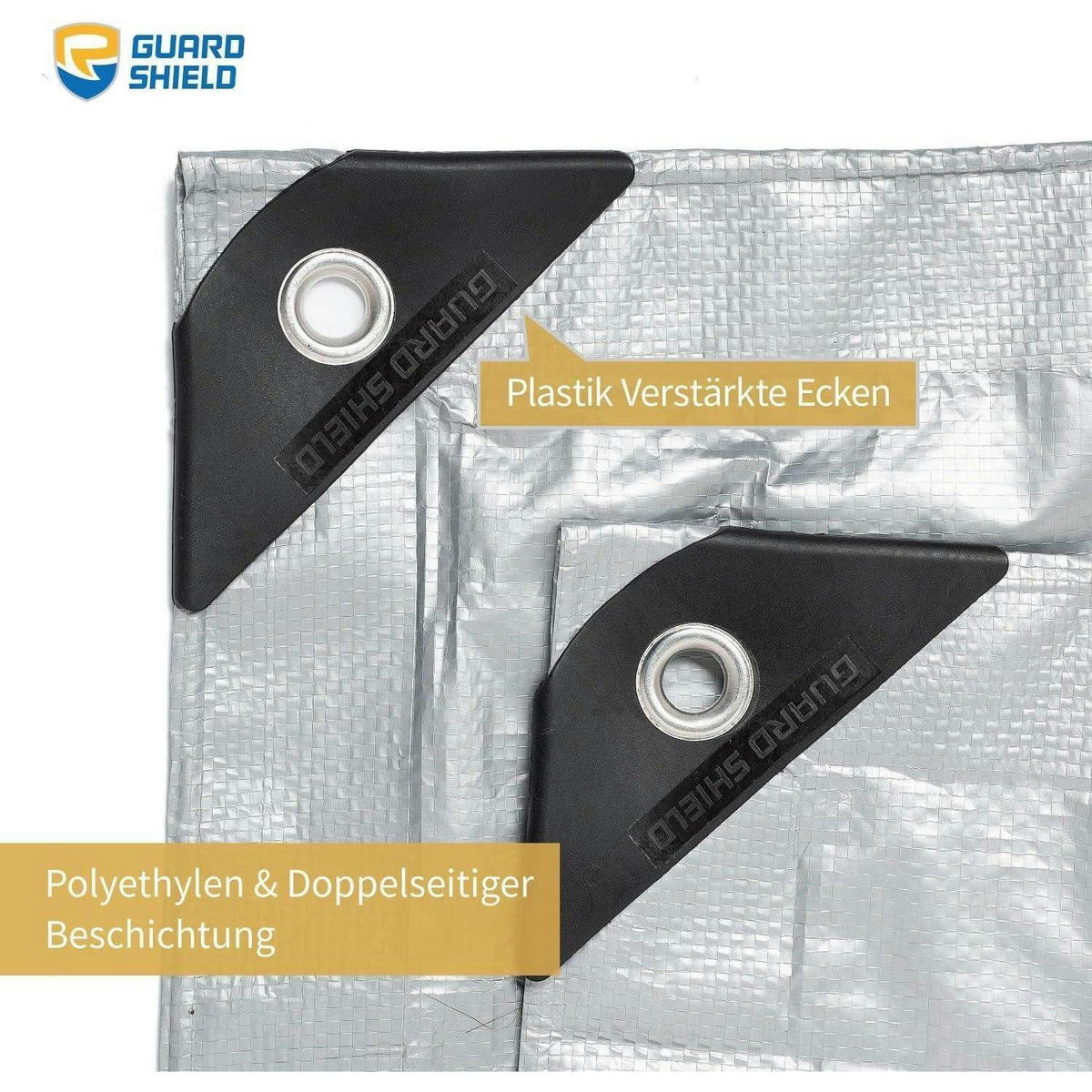 GEWEBEPLANE 2 x 2 m Silberfarben Wasserdicht - Silberfarben, Kunststoff (30/1.7/40cm)