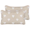 DEKOKISSEN 2er-Set Beige 30/50 cm Gazania - Beige/Weiß, Textil (30/50cm) - Beliani