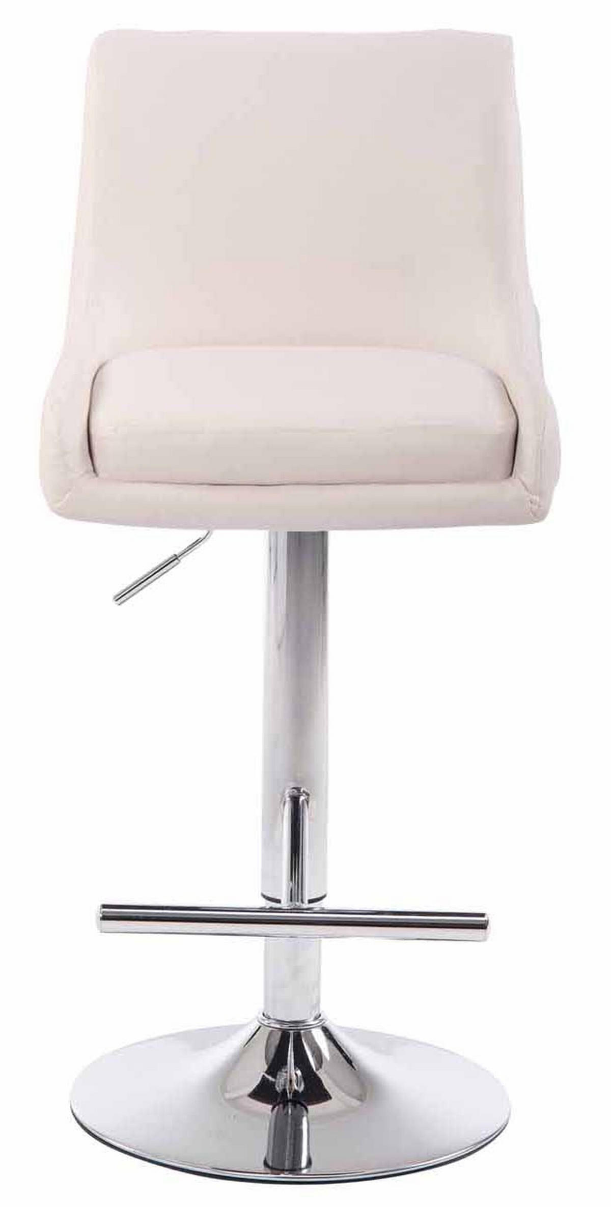 BARHOCKER Cludo, 2er Set, Gestell Metall in Chromoptik, Kunstleder Weiß - Chromfarben/Weiß, Kunststoff/Textil (43/100/50cm) - TPFLiving
