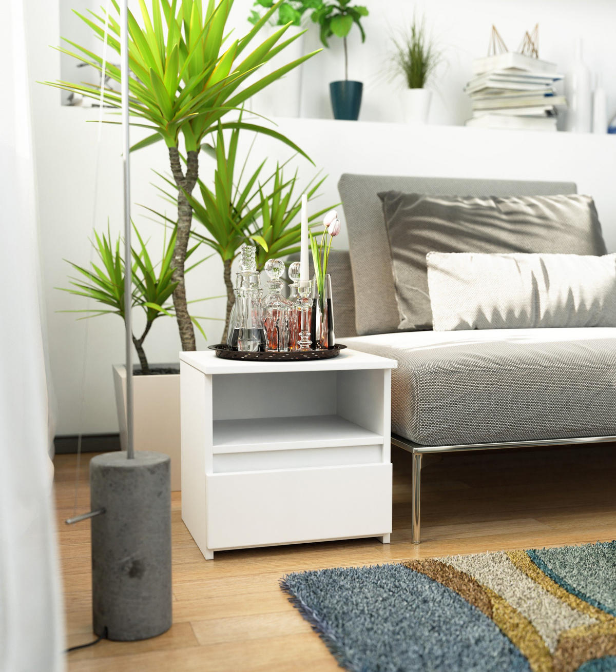 NACHTSCHRANK CL1, Weiß, 40x35x40 cm - Weiß, Holz (40/40/35cm) - Milordbikes