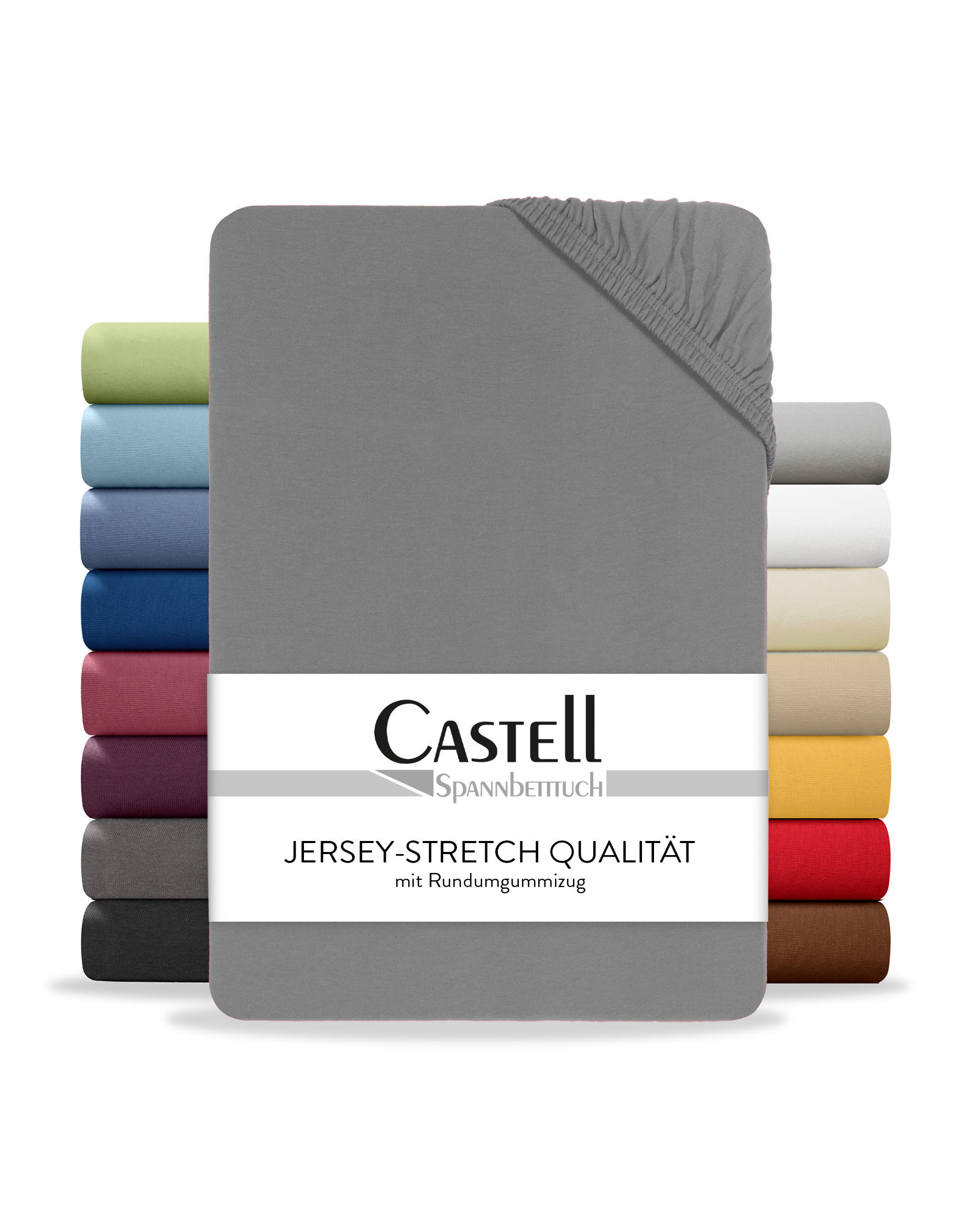 Castell Spannbetttuch Silber 120x200 cm