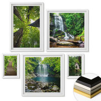 WANDBILDER 5er-Set - 50x50 cm & 20x30 cm & 40x60 cm Weißer Rahmen - Denkmäler Europas in warmen Farben - Weiß, Kunststoff (40/60cm) - ArtPrintCave