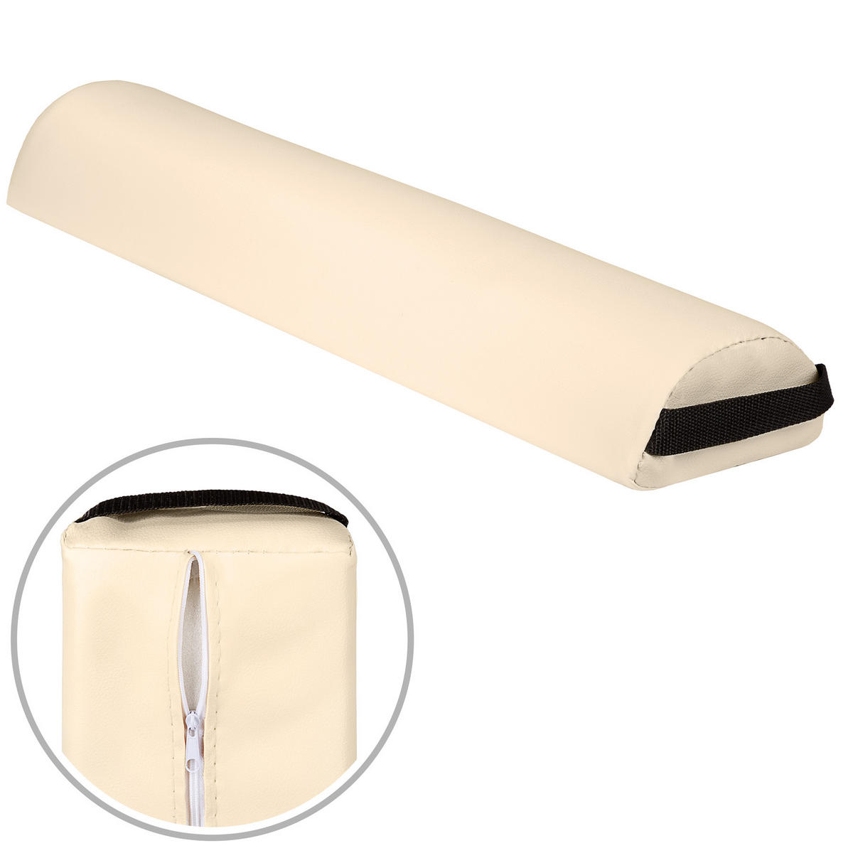 HOCKER mit 2 Lagerungsrollen, leichte Reinigung,beige - Beige, Textil (34/54/34cm) - tectake