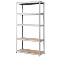 FÖRVARINGSSTÄLL Silver - Silverfärgad, Trä (90/180/40cm) - COSTWAY