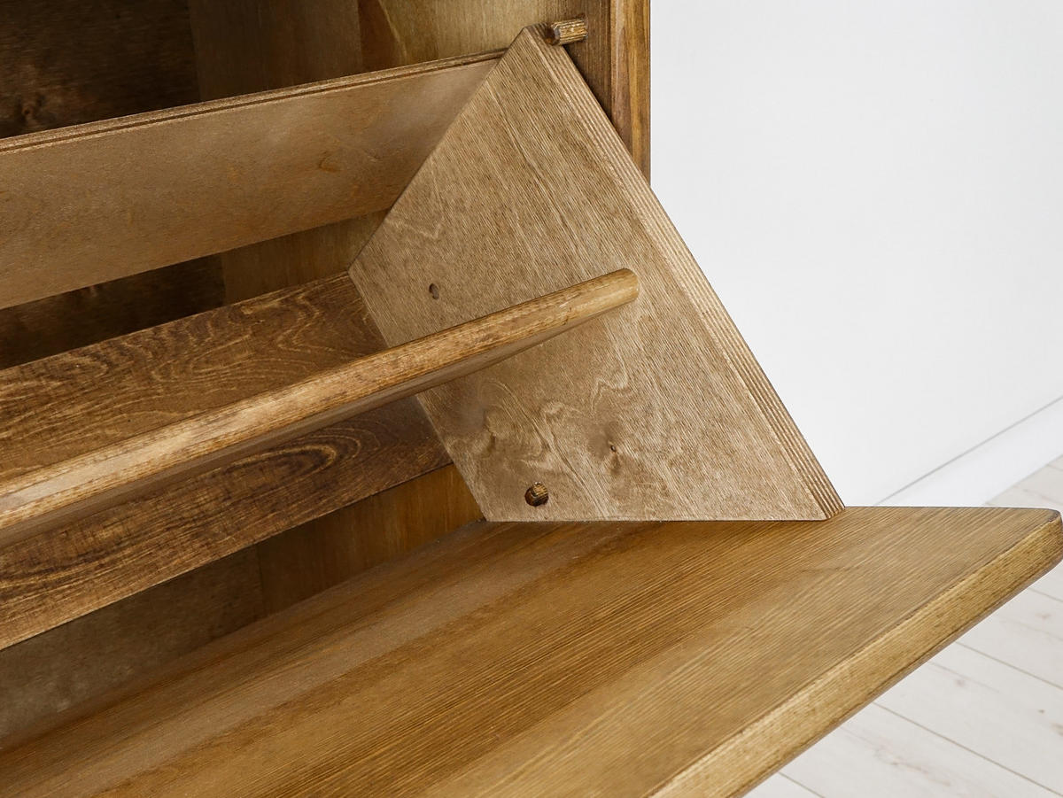 SCHUHSCHRANK aus Massivholz Rustyk 2 - Dunkelbraun, Holz (88/106.5/40cm) - Seart
