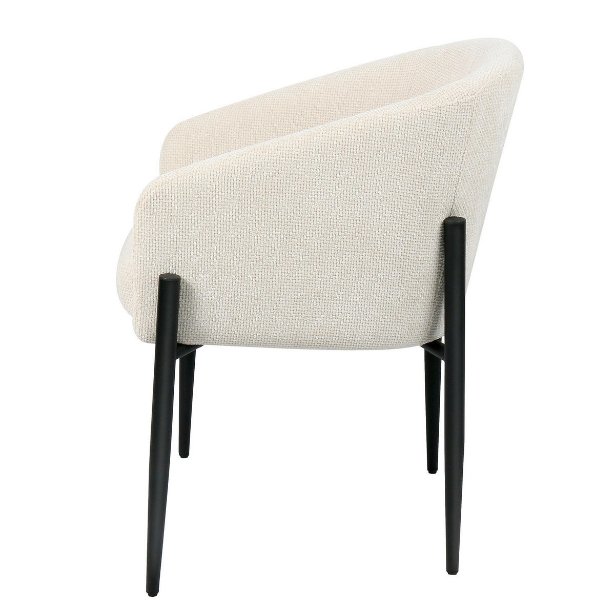 HOME24 Polsterstuhl STENSVED - Beige/Schwarz, Textil/Metall (60/77/59cm) - home24