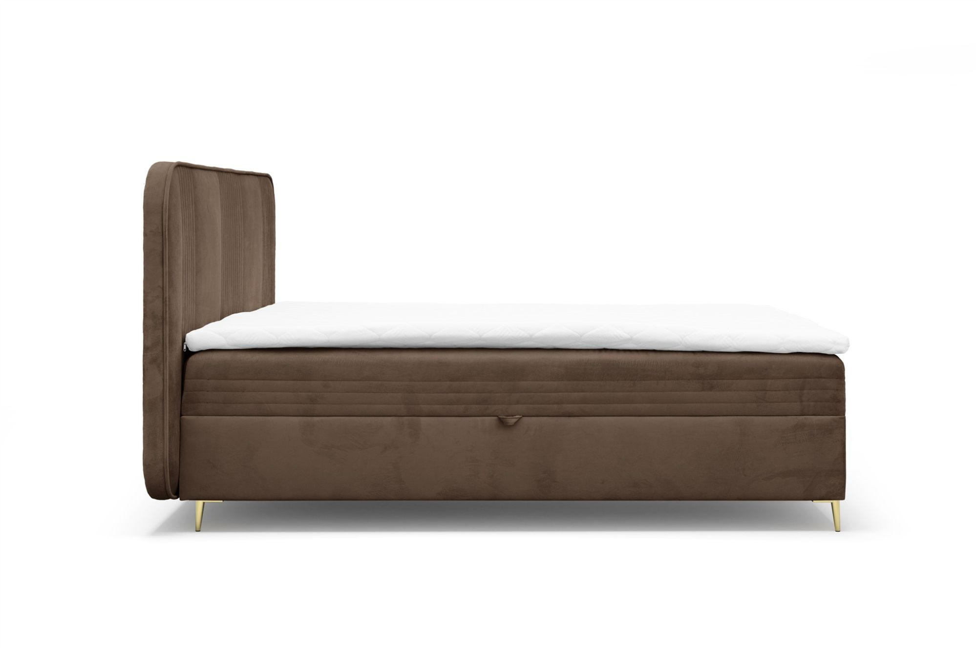 Thumbnail - Fun Möbel Boxbett, Dunkelbraun, Textil, 160x200 cm, Schlafzimmer, Betten, Boxspringbetten