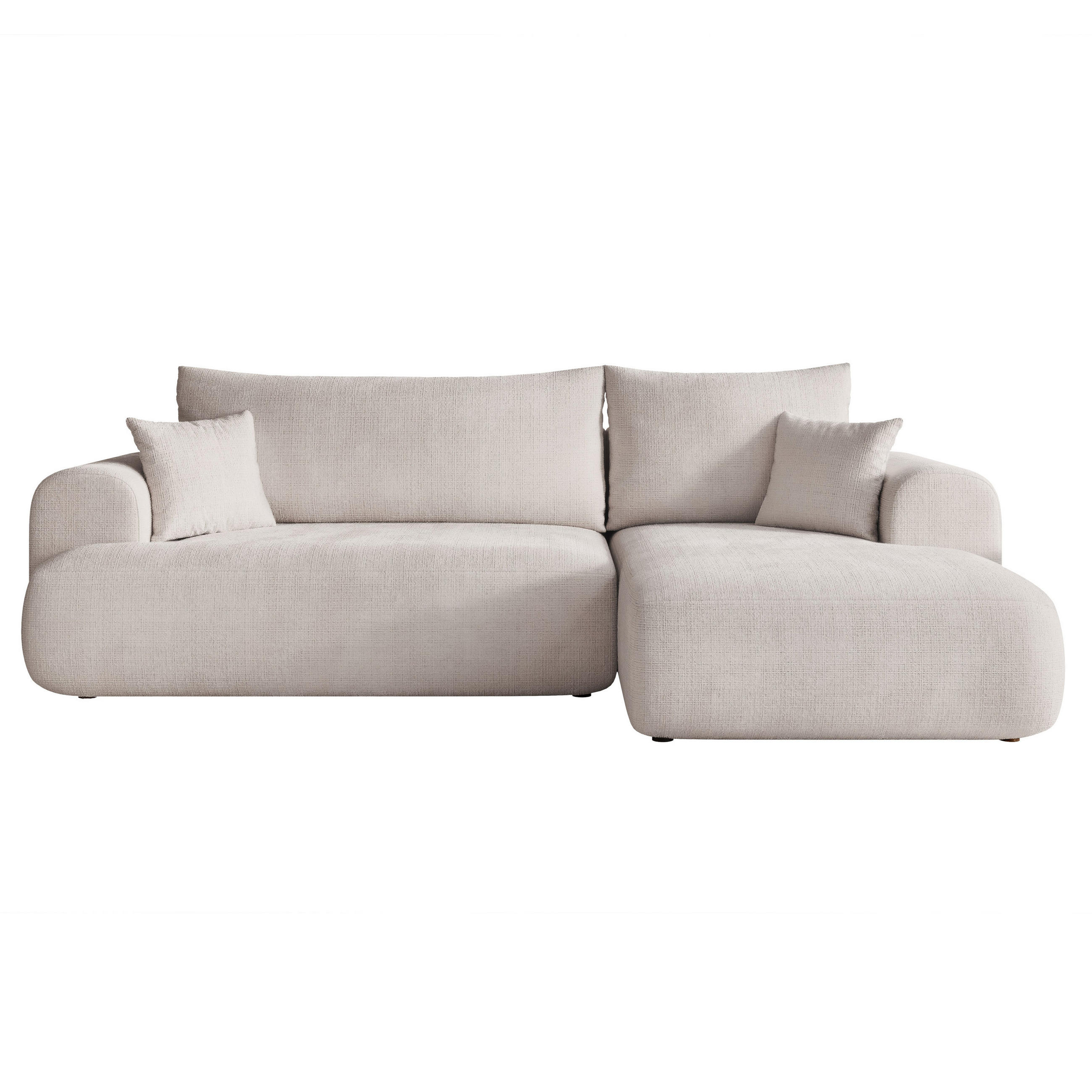ECKSOFA BLOOM mit Schlaffunktion und Bettkasten Hellgrau - Hellgrau, Holzwerkstoff/Kunststoff (263/150cm) - Idohome