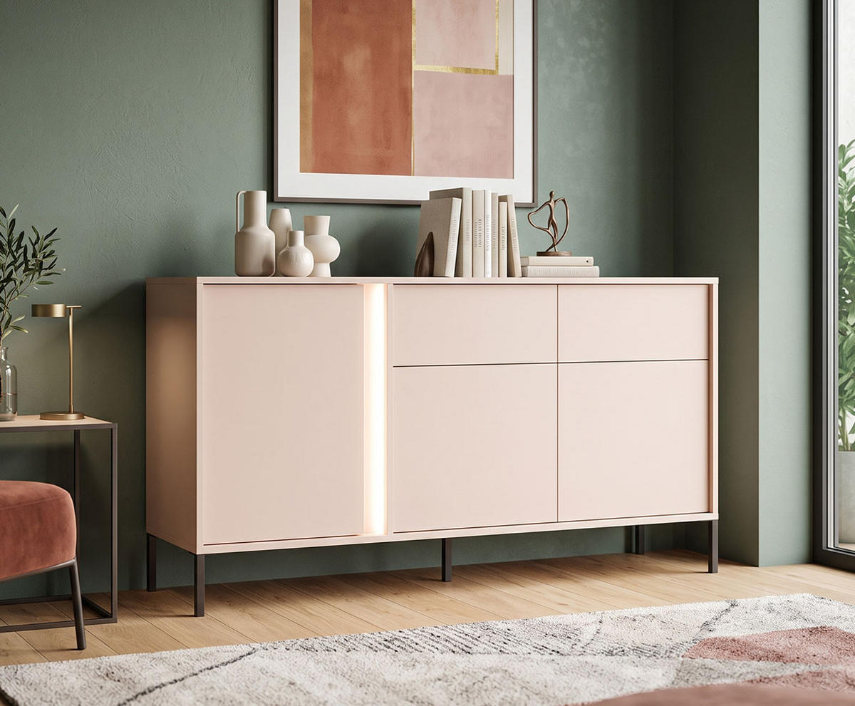 KOMMODE Dast beige 153 / 39,5 / 81cm - Akaziefarben, Holz/Holzwerkstoff (153/81/39.5cm) - Feldmann-Wohnen