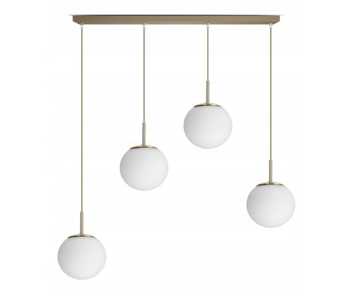 PENDELLEUCHTE ECRU II - Beige/Goldfarben, Glas/Metall (80/14/100cm) - kiki design