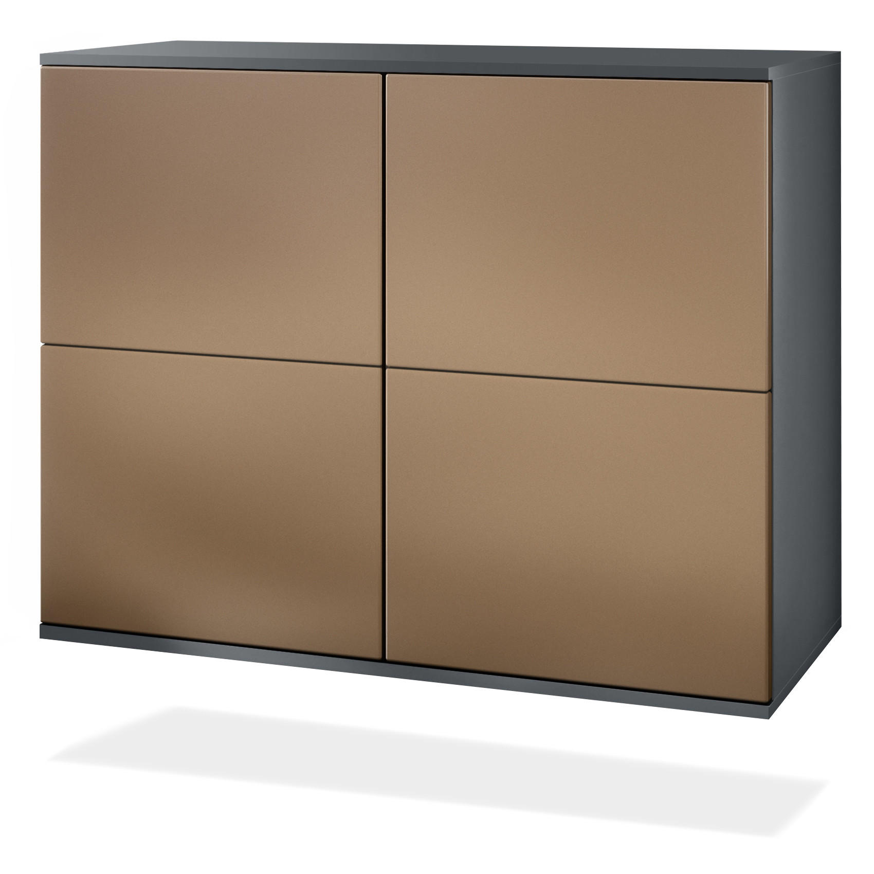 KOMMODE Rova Bronze Optik - Bronzefarben, Holzwerkstoff (92.5/73.5/35cm) - Vladon