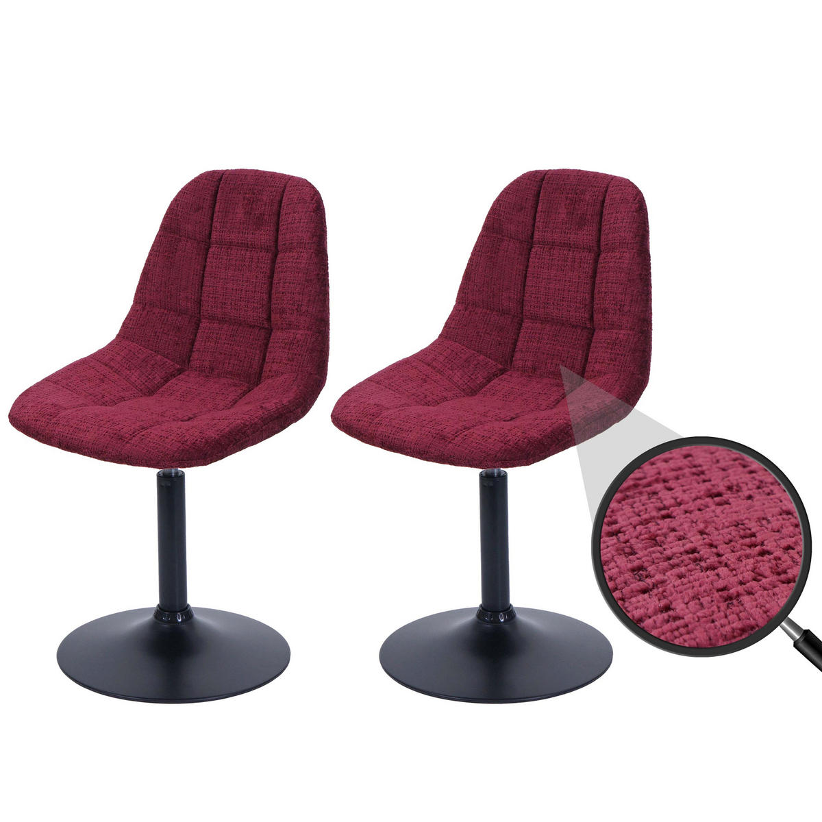 ESSZIMMERSTUHL Bordeaux 2er-Set - Bordeaux, Textil (47/83/43cm) - MCW