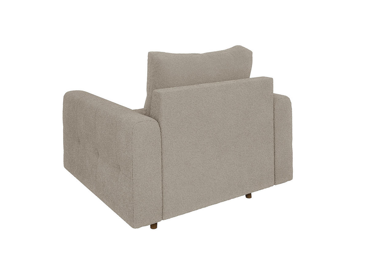 SESSEL Henrik Beige Boucle - Beige/Braun, Holz/Textil (97/81/93cm) - S-Style Möbel