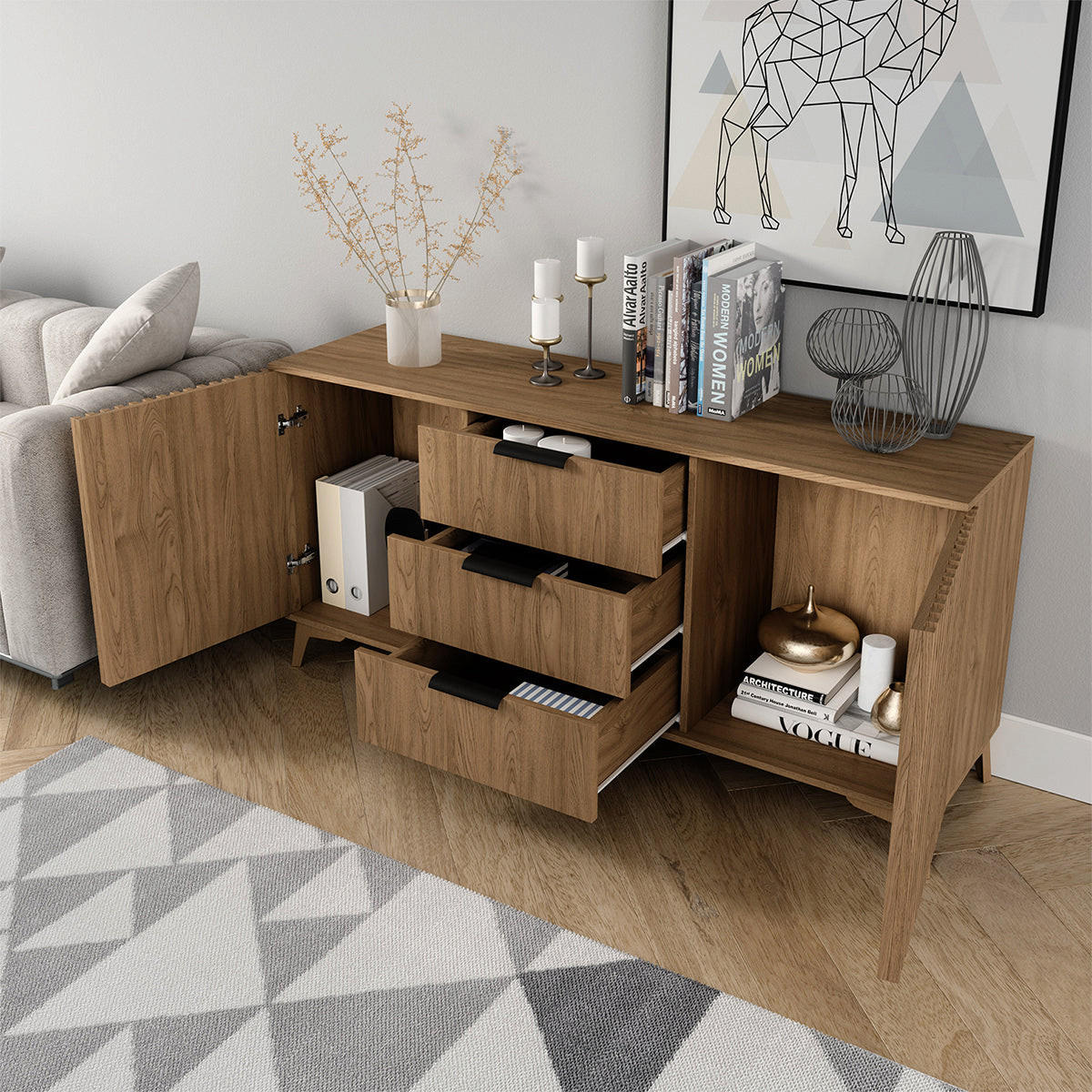 KOMODA Esteban Drvo - smeđa, drvni materijal (150/72/40cm) - Petits-meubles