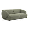 4-SITZER-SOFA Strukturstoff Stoff Grün - Beige/Schwarz, Kunststoff/Textil (232/81/98cm) - Makamii