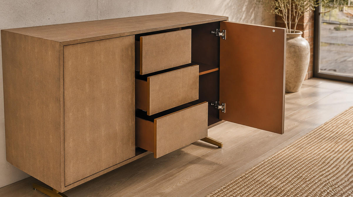 SIDEBOARD GALA Gold Holz - Goldfarben, Holz/Holzwerkstoff (140/85/40cm) - KAWOLA